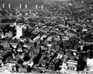 Aerial view, City Hall bottom right corner, Netherthorpe flats top right