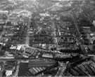Aerial view, Town Hall and City Hall top right