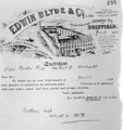 Letterhead from Edwin Blyde and Co. Ltd., Charleston Works, Orange Street, cutlery and electro-plate manufacturers