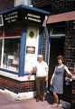 Harry and Jean Richardson at their corner shop on the last day of trading, Norton Lees Road at junction of Cliffe Field Road