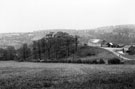 On the right are the out-buildings of Lees Hall Farm and on the left is the upper part of Carr Wood, looking towards Heeley/Gleadless area. The field in the immediate foreground was turned into allotments in the 1970's but was soon abandoned