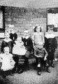 Children of John Thomas and Imogene Martha Jane Timmins in the yard at the rear of 24 Lofthouse Road, Owlerton Children of John Thomas and Imogene Martha Jane Timmins in the yard at the rear of 24 Lofthouse Road, Owlerton