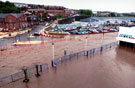 Savile Street looking towards Spital Hill after flooding caused by heavy rainfall