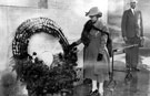 Lady Mayoress Kathleen Rowlinson laying a wreath during the Sheffield Pilgrimage to the French and Belgian Battlefields 8-13 July 1938