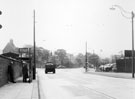 Bus shelters, Suffolk Road looking towards Granville Road (left), Queens Road and St. Mary's Road (right) with The Farm Lodge in the background (left)