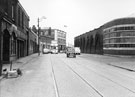 View: u04547 Nos. 66-106, W.E.Burnand and Son Ltd., Duo Works, electric power engineers and Leadmill Road Transport Depot (right), Shoreham Street looking towards Kennings Ltd