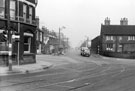 No. 528 Earl of Arundel and Surry public house (extreme left), Queens Road at the junction with Bramall Lane/Harrington Road and Shoreham Street and St. Wilfrid's R. C. Church extreme right
