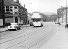 No. 217, Truline Bra's Ltd., brassiere manufacturers (formerly the Greyhound public house), Gibraltar Street looking towards Moorfields with the junction of Copper Street extreme left