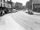 Gibraltar Street looking towards The Hostel, West Bar showing No. 170, Edgar Chapman and Son, automobile electrical engineers, No. 170