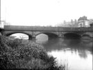 Hillfoot Bridge over the River Don looking downstream showing property on Penistone Road (right) and Police Box (extreme left)