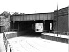 View: u04652 Upwell Street Railway Bridges looking towards Brightside Lane with the roof of Vickers Armstrongs Ltd., steel manufacturers visible left