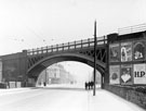 Attercliffe Road Railway Bridge (part of Norfolk Midland Railway Viaduct) looking towards No. 161, Rawson Arms public house