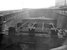 Tunnel under Broad Street showing two strengthening arches in the foreground the near one is reinforced with old railway line