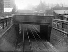 Duke Street Railway Bridge with No. 40 John Gregory Burdett, butcher (left)