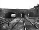 Shrewsbury Road railway bridge looking towards Sheffield Midland railway station