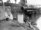 Positioning Sewer Pipes underneath a railway bridge over the River Don, (the line ran from Tinsley junction to Tinsley Junction West), Tinsley Sewerage Scheme