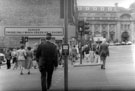 Pedestrian crossing at Commercial Street, looking towards the former General Post Office, Fitzalan Square