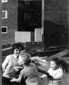 Children playing outside Flats in Gleadless Valley area