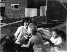 Children playing outside Flats in Gleadless Valley area