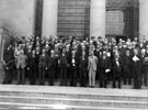Unidentified group on the steps of the City Hall, Barker's Pool