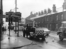 Sheffield Corporation City Engineers Department, erecting new road signs on Queens Road near the junction with Shoreham Street