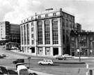 Head Office, Transport Department, formerly W.H.Smith Ltd., Hambleden House, Exchange Street  and Alexandra Hotel (right), at  the junction with Blonk Street from Furnival  Road