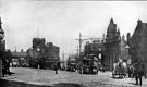 Tram No. 198 in Fitzalan Square with The Bell Hotel and Wonderland Cinema in the background Tram No. 198 in Fitzalan Square with The Bell Hotel and Wonderland Cinema in the background