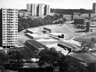 Elevated view of Bluestone School Norfolk Park Flats and housing