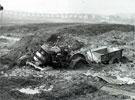 Fordson half track tractor used for conveying materials about the site completely bogged down and broken in attempts to extricate it, Base Green Estate 