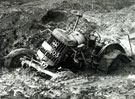 Fordson half track tractor used for conveying materials about the site completely bogged down and broken in attempts to extricate it, Base Green Estate 