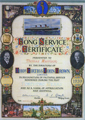 Thomas Firth and John Brown 42 years Long Service Certificate presented to Thomas Harrison 