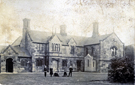 Pensioners in the grounds of Shrewsbury Hospital, Norfolk Road, consisting of Almshouses and Chapel, housing 20 male and 20 female pensioners 