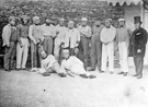 The players in the first Sheffield Municipal Cricket Match, Endcliffe Cricket Ground, July 10th 1862 with Sir John  Brown in the centre