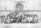 Staff and Pupils, Sheffield Royal Grammar School, Collegiate Crescent. Originally Collegiate School, became Royal Grammar School in 1880s.
