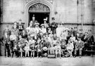Sports Group with their cups and shields, Sheffield Royal Grammar School, 1897, Colliegiate Crescent. Originally Collegiate School, became Royal Grammar School in 1880s.