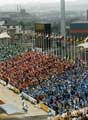Spectators taking part in the Closing Ceremony, World Student Games, Don Valley Stadium