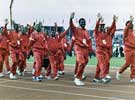 A Team Parades at the Opening Ceremony, World Student Games, Don Valley Stadium
