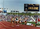 Womens 1500m Final - Winner, No. 1460, Sonia O'Sullivan (Ire), 2nd, No. 1019, I. Besliu (Rom) 3rd No. 225, Yunxia Qu (China), World Student Games, Don Valley Stadium