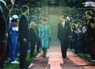 Princess Anne, Patron of the Games and A.D. Lemons, Chairman of British Students Sports Federation at the opening Ceremony, World Student Games, Don Valley Stadium, Attercliffe