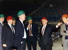 Minister for Sport, Robert Atkins M.P. (centre) and Richard Caborn M.P. (3rd right) view the facilities at Sheffield Arena, Attercliffe Minister for Sport, Robert Atkins M.P. (centre) and Richard Caborn M.P. (3rd right) view the facilities at Sheffield Arena, Attercliffe