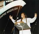 Poet Benjamin Zephaniah performing at Sheffield Windrush Celebration at Sheffield City Hall on 23 June 1998