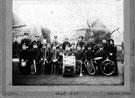 Woodhouse Salvation Army Band, marked around 1895, haystacks in background