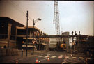 Construction of footbridge over Exchange Place, leading to Sheaf Market Construction of footbridge over Exchange Place, leading to Sheaf Market