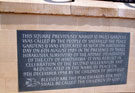 Plaque in the Peace Gardens to commemorate Hiroshima Day Plaque in the Peace Gardens to commemorate Hiroshima Day