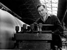 Bob (Robert Joseph) Short, Sportsman of the Month 1953, at his lathe