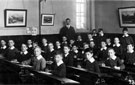 Undated Boys Class, Firs Hill School, 'Lawrence standing at right back, Batchelor (of Batchelors Peas) 2nd right front'