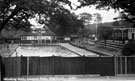 Open Air Swimming Pool, Longley Park, showing diving board and changing rooms Open Air Swimming Pool, Longley Park, showing diving board and changing rooms