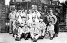 Group of nurses and patients, possibly at the Royal Infirmary