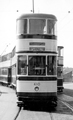 Parked Tram in Parkside Road, Hillsborough, ready to take football fans home