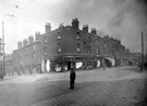 Frederick C. Mearns, pawnbrokers, Nos. 50 - 52 Langsett Road and houses on Wood Street, left
